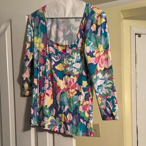Boston Proper Multicolor Floral Top